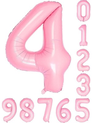 Misda Store Folyo Balon 34 Inç 76-82 cm (Pembe, 4)