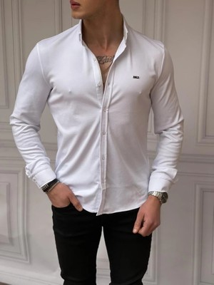 Modefendicom Slimfit Merserize Pamuk Uzun Kollu Gömlek