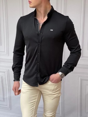 Modefendicom Slimfit Merserize Pamuk Uzun Kollu Gömlek
