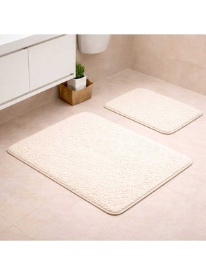 PremiumPort Kaydırmaz Tabanlı 2'li Banyo Paspası, Italyan Makarnalı Tasarım