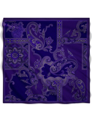 Mor Ed Scarf Yeni Etnik Desen Viskon Eşarp