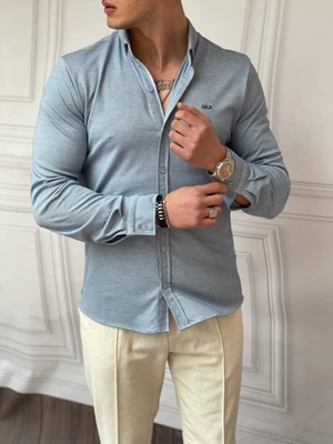 Modefendicom Slimfit Merserize Pamuk Uzun Kollu Gömlek