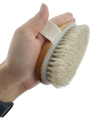 Sprout Store Doğal At Kılı FIRÇASI%100 At Kılı Selülit Fırçası Saklama Keseli