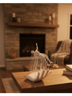 Urfakent 3D El Insan Figürü Beyaz Iskandinav Tarzı Dekoratif Obje