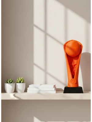 Urfakent 23CM Turuncu Basketbol Kupa Biblo Modern Ödül Dekor Ürünü