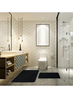 PremiumPort Renkli 2'li Banyo Paspas Takımı, 60X100 Cm, Şık ve Fonksiyonel Tasarım