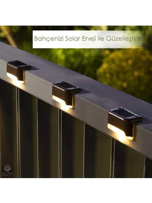 Özgürce Su Geçirmez Güneş Enerjili Merdiven Aydınlatması, 4'lü Paket