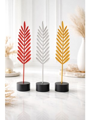 Özgürce Modern Yaprak Dekor Obje – Masaüstü Minimal Dekoratif Aksesuar Siyah Kaide