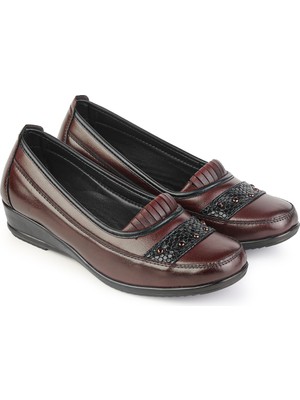 Ern Shoes Kadın Tam Ortopedik Içi Hakiki Deri Topuk Jelli Anne Ayakkabısı