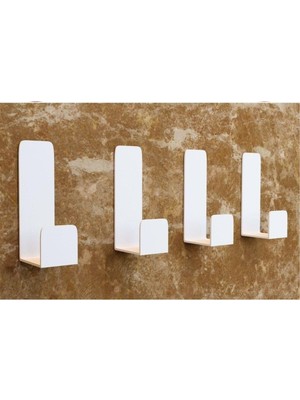 Lidyahan Store Beyaz 4lü Yapışkanlı Askılık Kapı Arkası Bornoz Askılığı Yapışkanlı Mutfak Banyo Askılık Havlu Askılığı Elbise Askılığı 4’lü Set 3m Yapışkanlı Tasarım MT75B