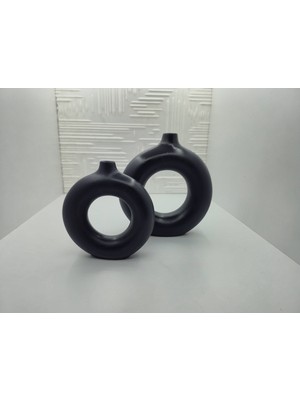 Özgürce Şık ve Modern Halka Tasarımlı Dekoratif Vazo, Evinizin Güzelliğine Güzellik Katacak