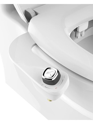 CetKing Slimedge Basit Bide Tuvalet Takımı, Beyaz, Çift Nozzle, Taze Su Sprey, Elektriksiz, Kolay Montaj, Pirinç Giriş ve Iç Valf