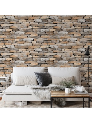 Duvarline Gerçek Taş Görünümlü Kendinden Yapışkanlı Duvar Kağıdı ( 65 cm x 3 Mt)