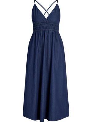 Jack & Jones Kadin Çapraz Baglama Detayli Kolsuz Uzun Elbise - Debby