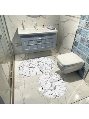 Özgürce Yumuşak Dokulu, Su Emici ve Kaymaz Tabanlı 2’li Banyo Paspas Takımı