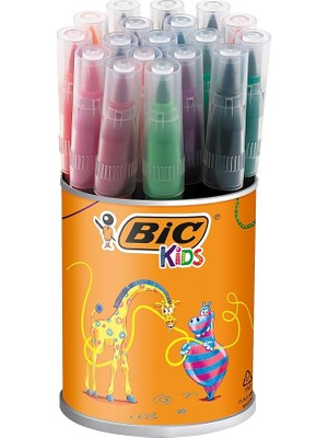 Lidyahan Store Kids Visa Firça Uçlu Keçeli Boya Kalemi, 18'li Kavanoz, Fırça Başlı Esnek ve Yumuşak Uç, Yıkanabilir Su Bazlı Boya