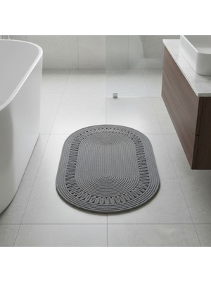 PremiumPort Doğal Hasır Trikotlu Jüt Paspas 60X100 Cm, Banyo ve Balkon Için