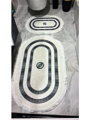 Özgürce Yumuşak Dokulu Su Emici Kaymaz Banyo Paspas Takımı, 2'li Set