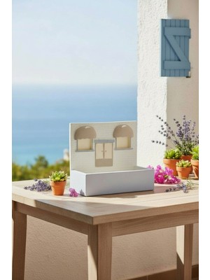 Özgürce El Yapımı Akdeniz Soft Seri Dekoratif Obje, Saksı ve Mumluk Seti