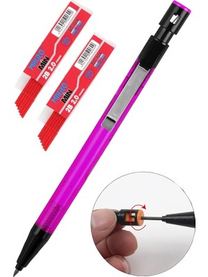 Artlantis Pembe Kalın Uçlu Kalem 2.0 mm 1 Adet ve 2.0 mm Kalın Uç Kırmızı 2 Adet Ruedo Kalın Uçlu Mekanik Kalem