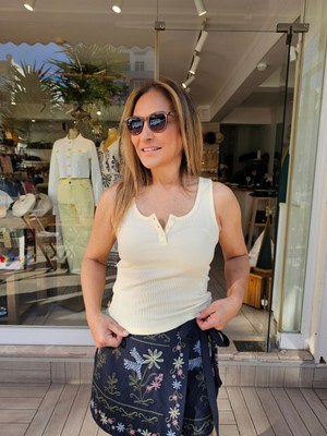 Busem Askılı Modal Düğmeli Pamuk Bluz