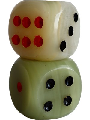 Özgürce El Yapımı Oniks Doğal Taş Zar Figürü 1,5 Inç Dekoratif Aksesuar