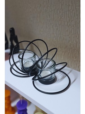 Özgürce Şamdan Çift Set 25X13 Cm, Şık ve Zarif Dekoratif Aksesuar