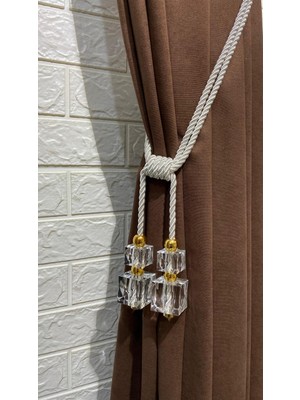 Özgürce Modern 4 Küplü Taşlı Bracol Perde Bağı, Kornişe Kolay Takım