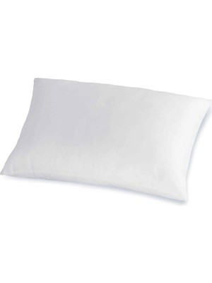 Misda Store Ikili Standart Düz Dış Kumaş: %100 Pamuk, Iç Dolgu: Silikon Yastık, Beyaz, 2 Adet 50X70 cm
