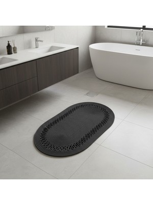 PremiumPort Doğal Hasır Trikotlu Jüt Paspas, Banyo ve Balkon Için, 60X100 cm