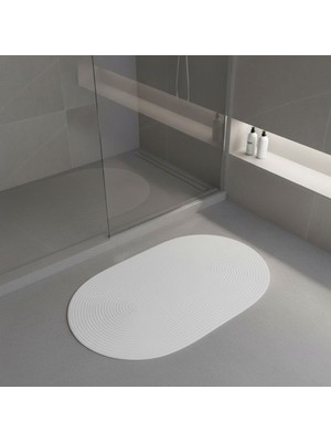PremiumPort Doğal Hasır Çizgili Jüt Paspas, Banyo ve Balkon Için, 60X100 cm