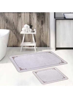 PremiumPort Şık Desenli 2'li Banyo Paspas Takımı, 60X100 Cm, Modern ve Kullanışlı