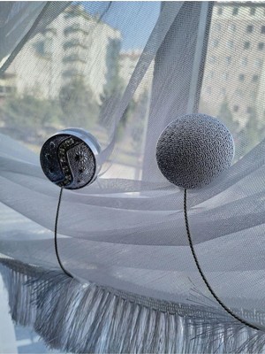 Özgürce Şık Mıknatıslı Dekoratif Perde Tutucu Gümüş Renk 75CM