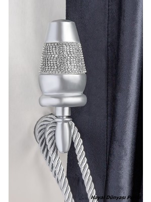 Özgürce Ahşap ve Taş Detaylı Fon Perde Duvar Bağlama Aparatı