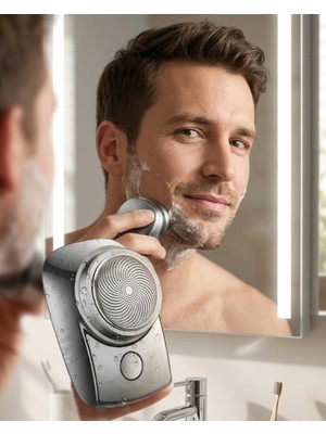 Calperia Mini Shaver Sıfır Sakal Taşınabilir Şarjlı Tıraş Makinesi Ipx6 Korumalı USB