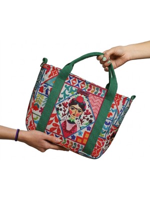 Frida Kahlo Desenli Tote Bag El ve Omuz Çantası