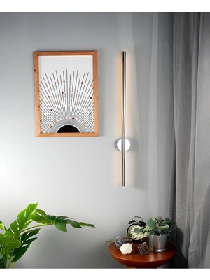 Avizen Lighting Project Modern Dekoratif LED Duvar Aplik Uzun Çubuk LED Tekli 80 cm Gün Işığı Eskitme-Gold-Krom-Siyah