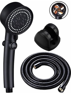 Lidyahan Store Turbo Pervaneli Basınçlı Duş Başlığı Seti | 5 Fonksiyonlu Sprey Modu, Ergonomik Tasarım, 150 cm Esnek Hortum ve Mafsallı Tutucu, Yüksek Basınç Su Tasarruflu Duş Sistemi