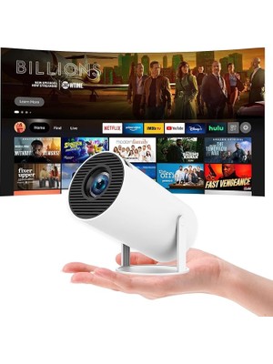 CetKing Telefonu Için Mini Projektör 4K Akıllı Projektör Android 11'i Destekler (HY300PRO)