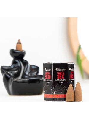 CetKing Doğal Konık Tütsüler (Şelale Geri Akışkanlı) || Backflow Incense Cones || (Love & Sex)