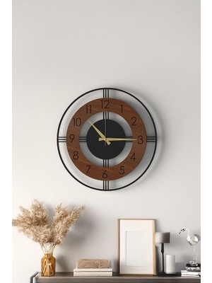 CetKing Yeni Modern Mintaka Ahşap Rengi Duvar Saati 48CM Ahşap 48 x 48