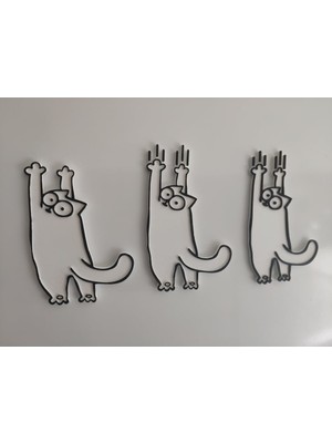 Generic Nokta Labs 3’lü Set Sakar Kedi Dekoratif Buzdolabı Magneti - Eğlenceli Mutfak Aksesuarı