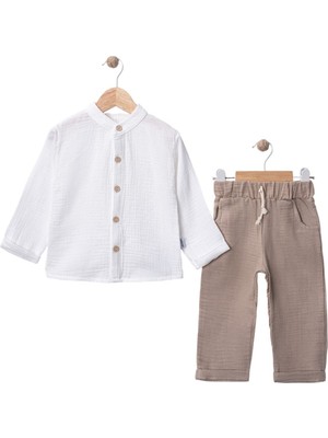 Alvera Collection 446501 Müslin Gömlekli Aylık Erkek Takım Khv