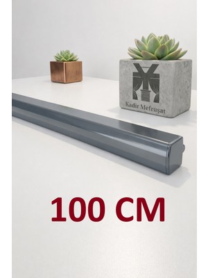 Özgürce Antrasit Renkli Metal Perde Kornişi, 2 Kanallı, Şık ve Dayanıklı Tasarım