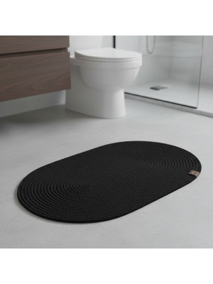 PremiumPort Doğal Hasır Çizgili Jüt Paspas, Banyo ve Balkon Için, 60X100 cm