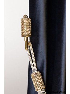 Özgürce Şık Taşlı Fon Perde Duvar Bağlama Aparatı, Dekorasyonunuza Zarif Dokunuş