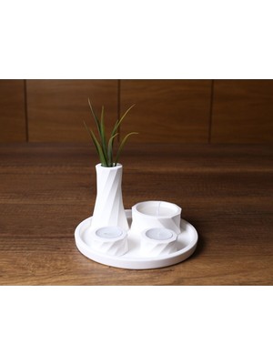 Özgürce Beyaz Dekoratif Kokulu Mum ve Vazo Seti, Şık Yeni Ev Hediye Seçeneği