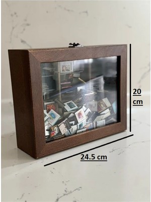 Özgürce El Yapımı Ahşap Dikdörtgen Çok Amaçlı Kapaklı Organizer Kutusu