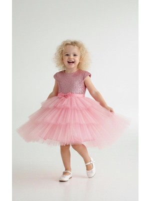 Alvera Collection 441634 Kız Çocuk Pullu Tüllü Elbise
