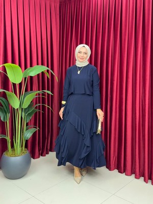 Still Butik Elif Yılmaz Esma Etek Bluz Takım Sandy Kumaş Tesettür Büyük Beden Kadın Giyim ST2201